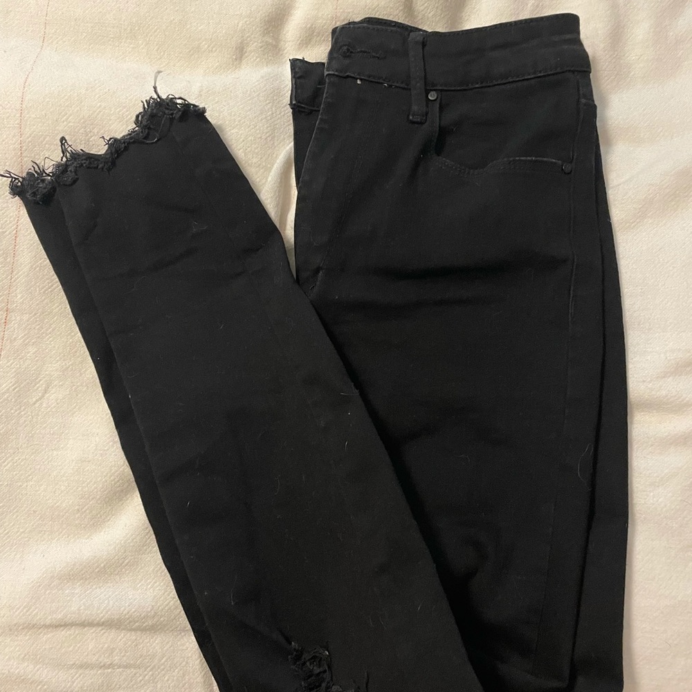 Black ripped skinny jeans!
